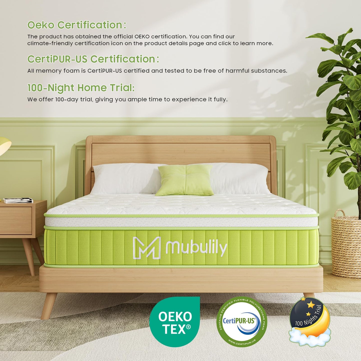 Kingsize Mattress 5ft 25cm Memory Foam & Pocketed Spring Hybrid Mattress Medium Firm 7-Zone 9-Layer Breathable Kingsize Bed Mattress with 650lbs