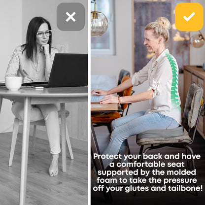 SANTERGO Orthopedic Seat cushion PATENTED & STABLE Lumbar Coccyx | Seat cover office chair car wheelchair | seat cushion, ergonomic back cushion