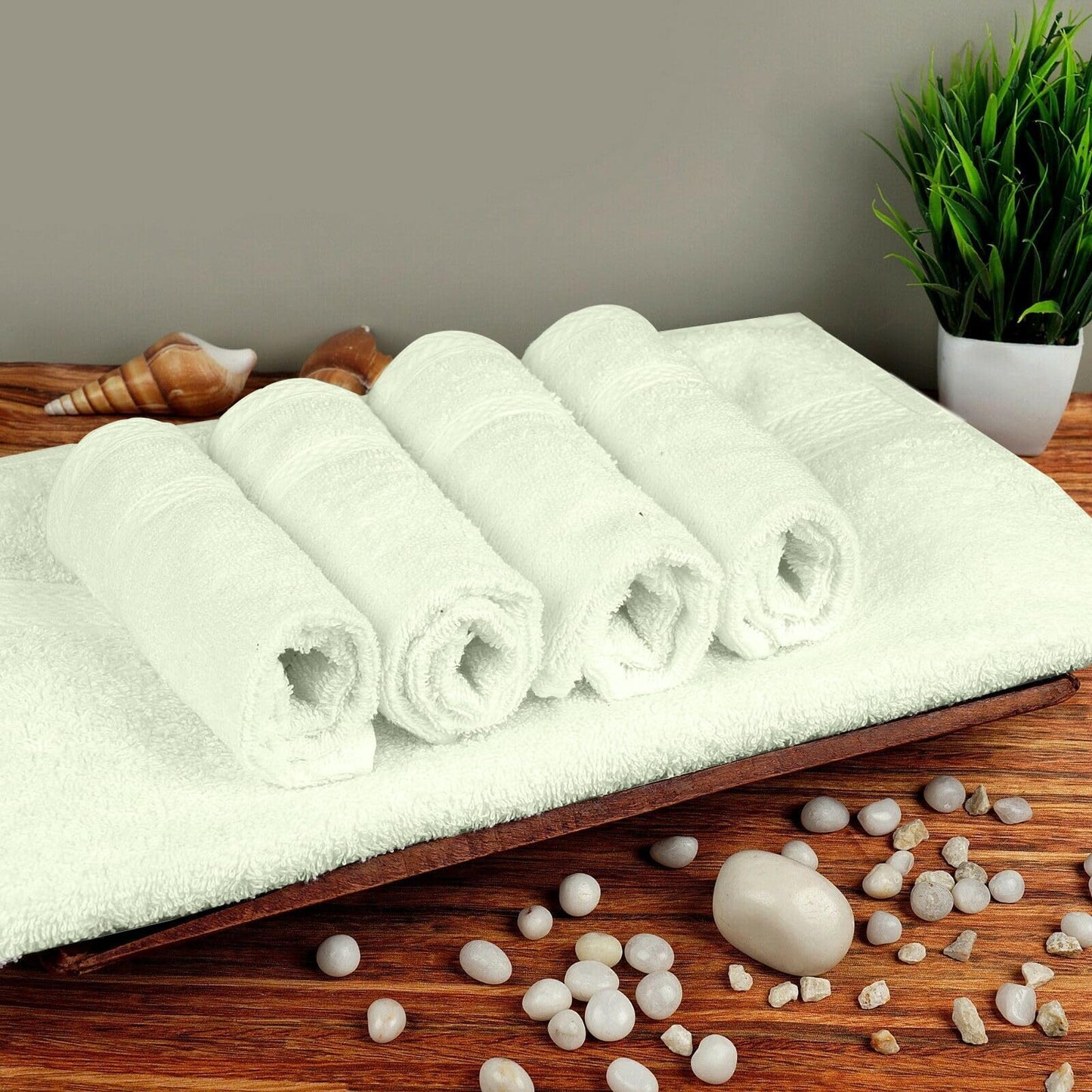 SweetNeedle Supreme Premium 500 GSM 8 Piece Towel Set, 100% Cotton, Machine Wash, Double Stitched, Strong Hem & Highly Absorbent for Bathroom