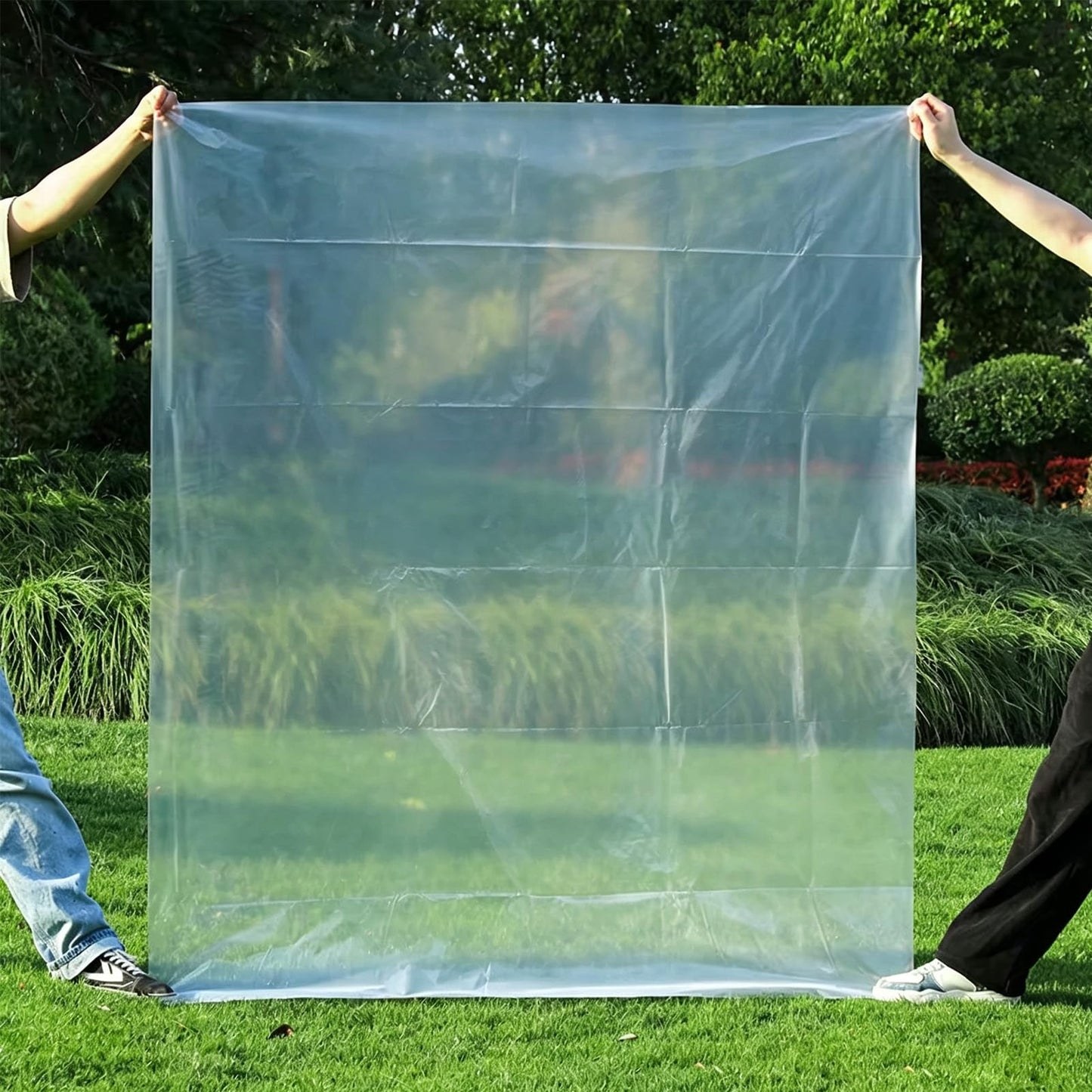 GESDYO 5PCS Extra Large Clear Plastic Storage Bags 150x150cm Heavy Duty Waterproof Jumbo Suitcase Bags for Clothes, Furniture, Luggage, Quilts