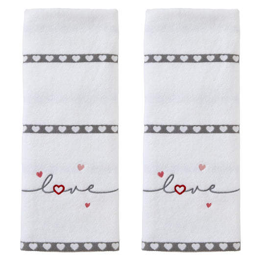 SKL Home Heart in Love Hand Towel Set, 2 Count