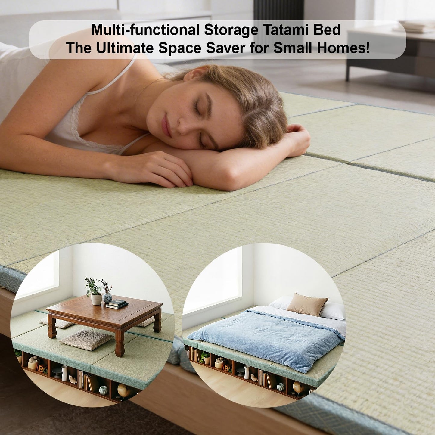 Japanese Traditional Tatami Mat,Mattress Firm And Comfortable 3 Folds Firm And Comfortable Futon Mattress With 100% Natural Green Rush Grass