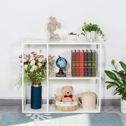 HDANI Console Table,3 Shelf Sofa Table,Thin Entryway Table,Metal Frame Couch Table for Small Spaces,Living Room,Hallway White, 100×30×80cm