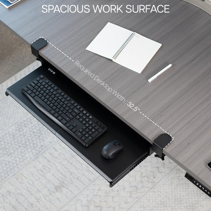 VIVO Large Keyboard Tray Under Desk Pull Out with Extra Sturdy C Clamp Mount System, 69 (84 Including Clamps) x 28 cm Slide-Out Platform Computer