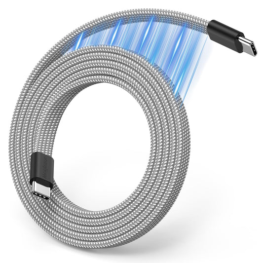 Magtame Magnetic USB C Cable, Flat Coiled USB C to USB C Cables 60W(3A), 3.3 ft Retractable Type C Fast Charging Cable, Flexible USB C Cord Compatible