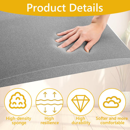 Cumnvulnt 2 Pcs Sofa Cushion Support, High Density Sponge Sofa Support Boards, 50 x 50cm for Sagging Seat, Sofas Foam Cushions Replacement grey