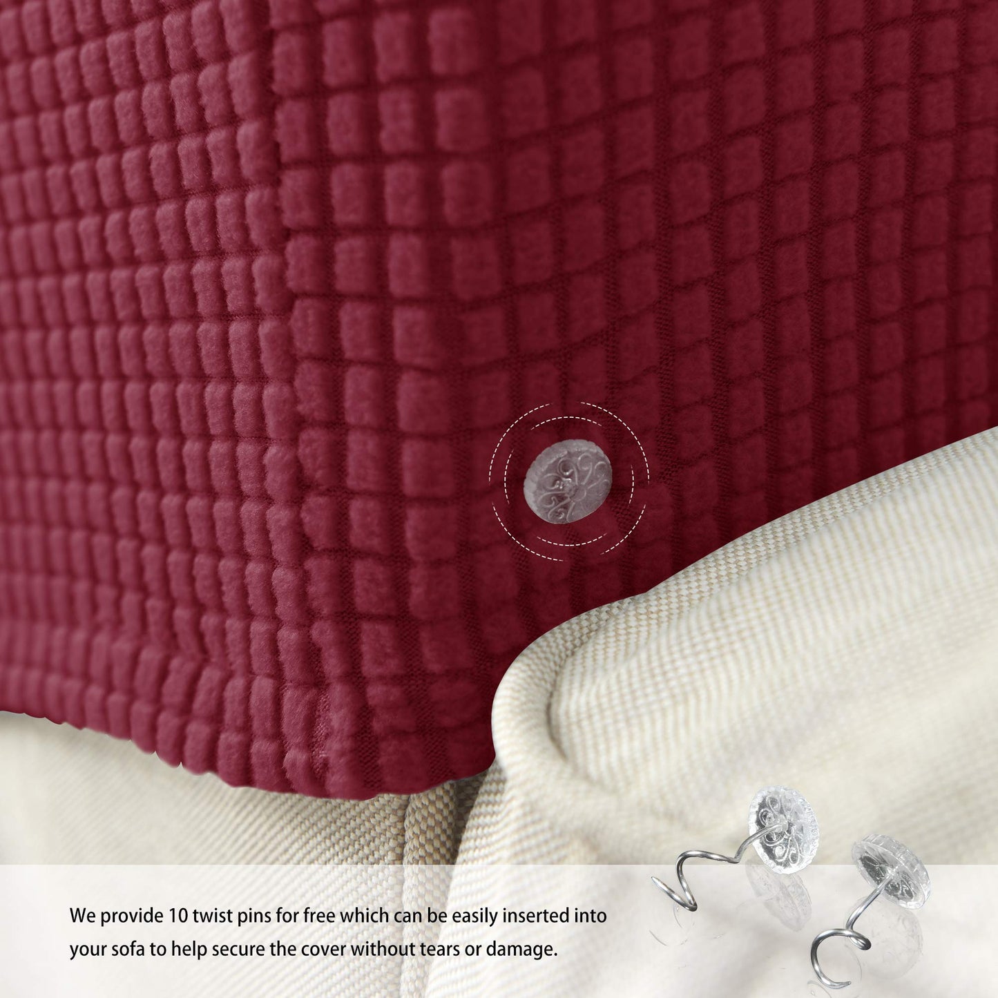 GEOCANG Armchair cover, Set of 2 non-slip armchair, sofa armrest protector, for furniture protector (Red wine)
