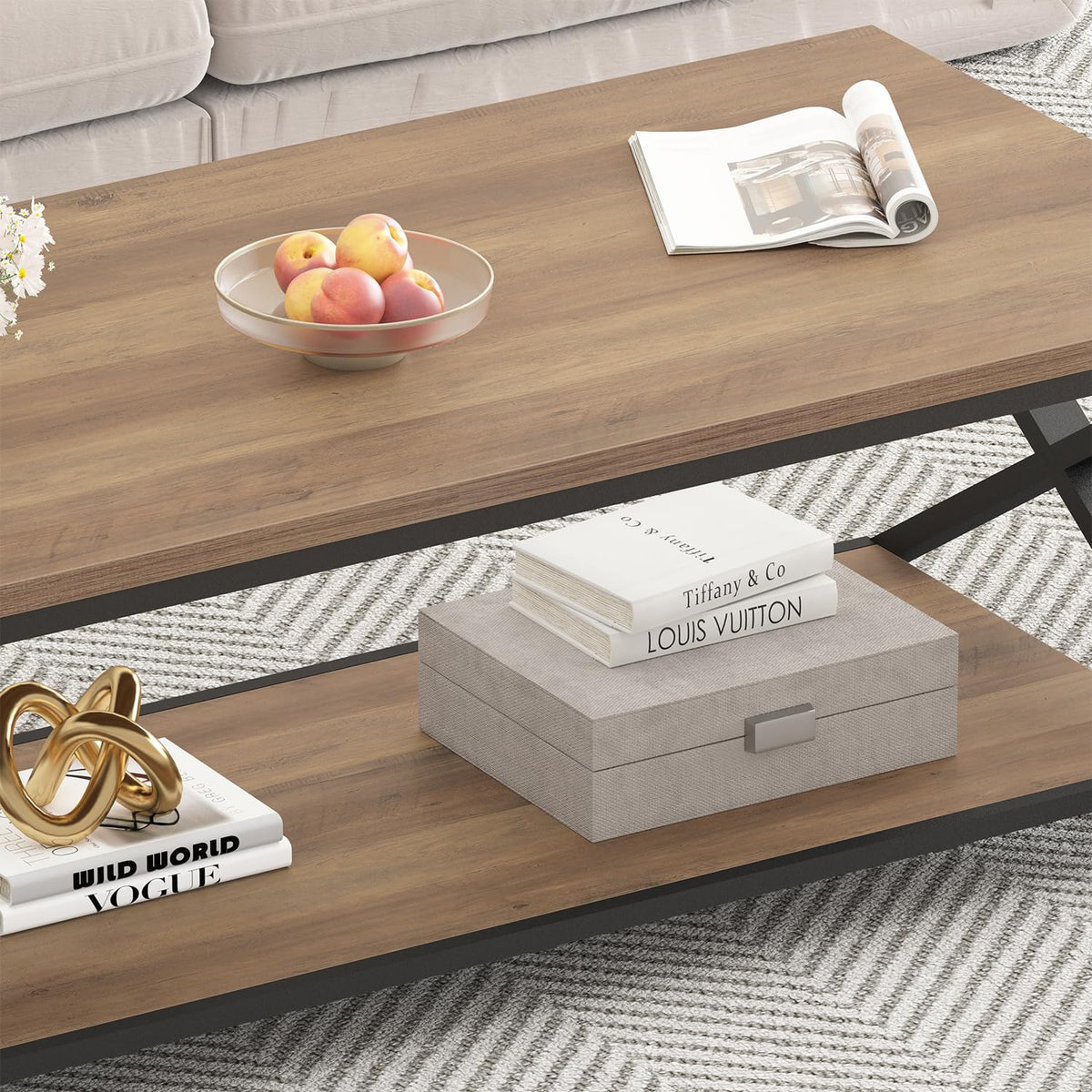 HSH Coffee Table for living room coffee tables Storage 100cm Light Oak