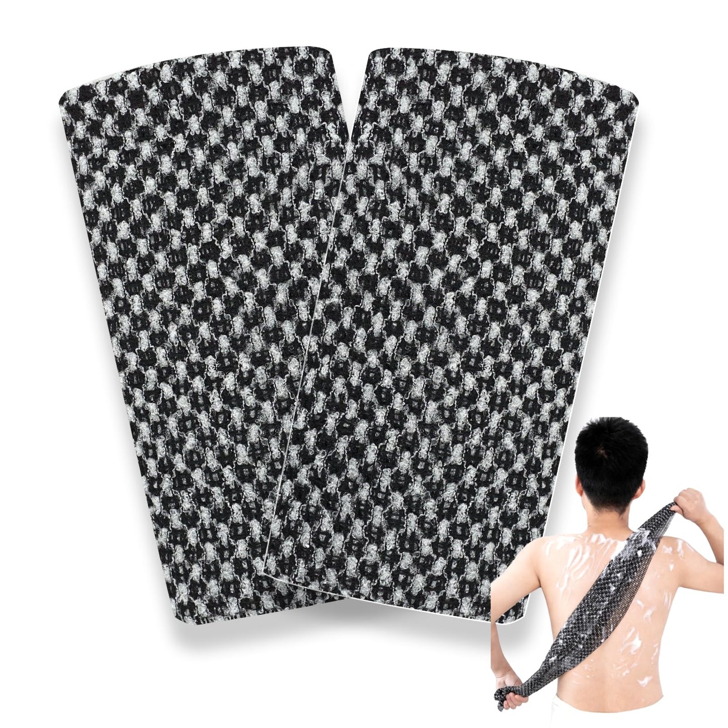 2 PCS Japanese Exfoliating Towel, Exfoliating Shower Towel for Deep Cleansing, Body Scrubber Soft Japanese Washcloth for Body Scrub & Bath