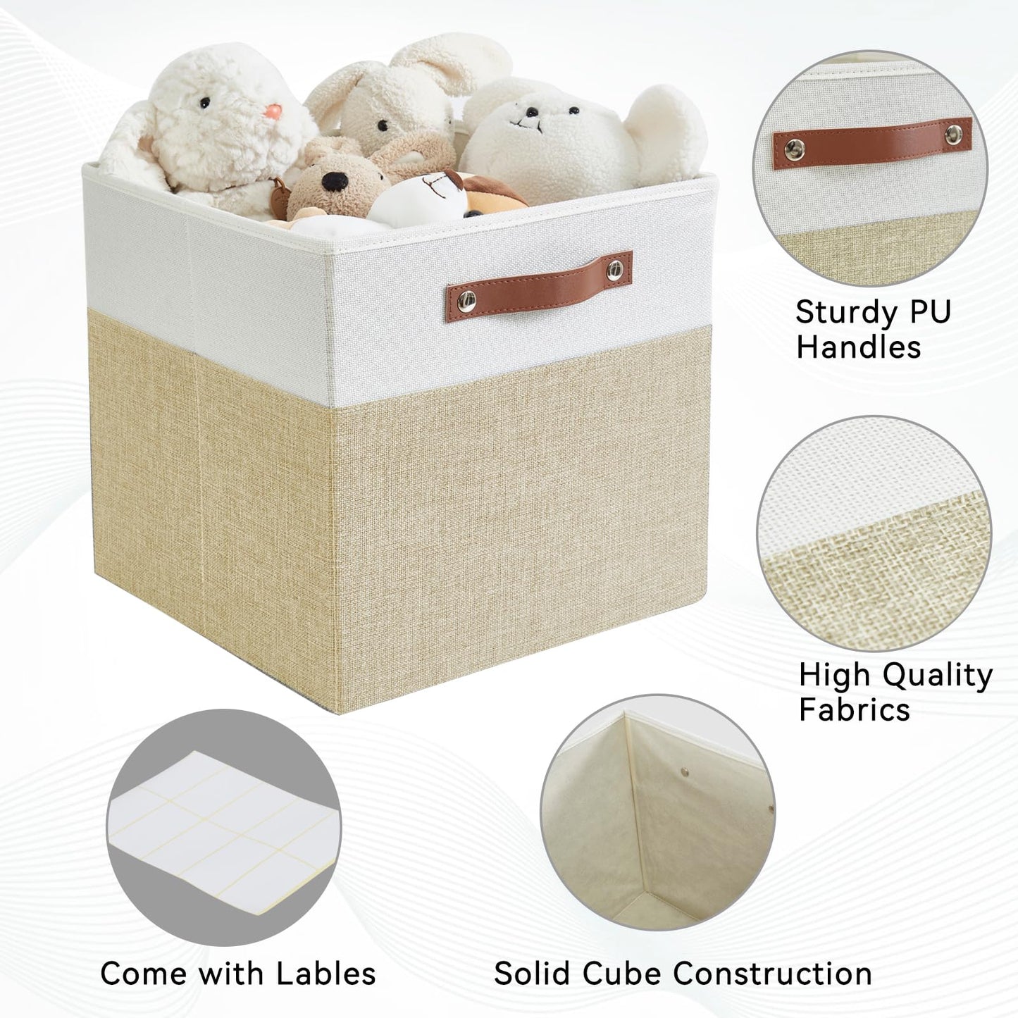 Bagnizer Collapsible Fabric Cube Storage Boxes, 33 x 38 x 33 cm, 4 Pack