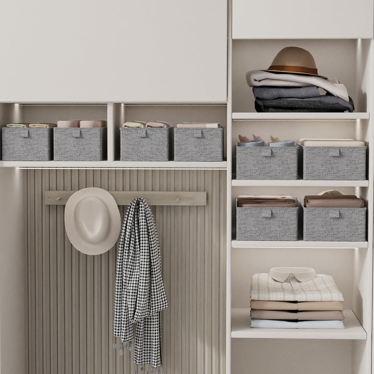 ENUMAIL Underwear Organizer Dividers with Handles 40x17x11cm Grey 4 Pack