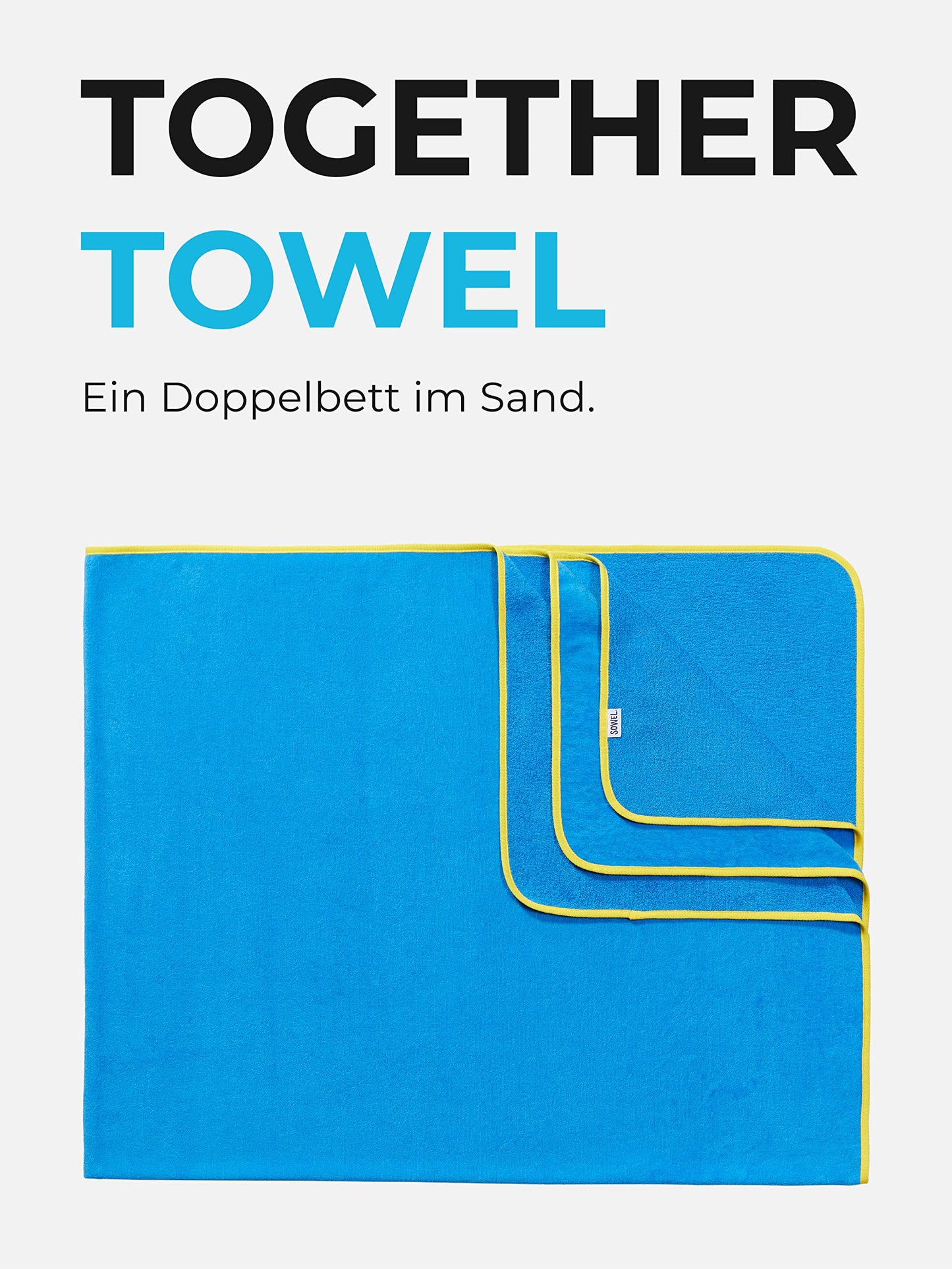Sowel® Extra Large Beach Towel, 100% Organic Cotton, Bath Sheet for Two, Terrycloth, 200 x 160 cm