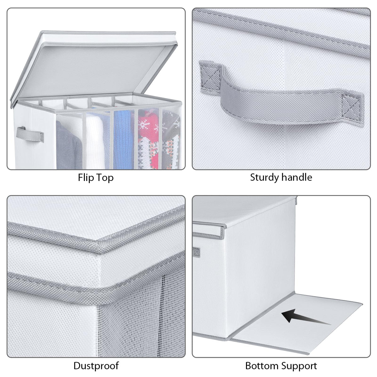 Univivi Extra Large Wardrobe Closet Organiser, 43 * 30 * 30cm, 4 pack