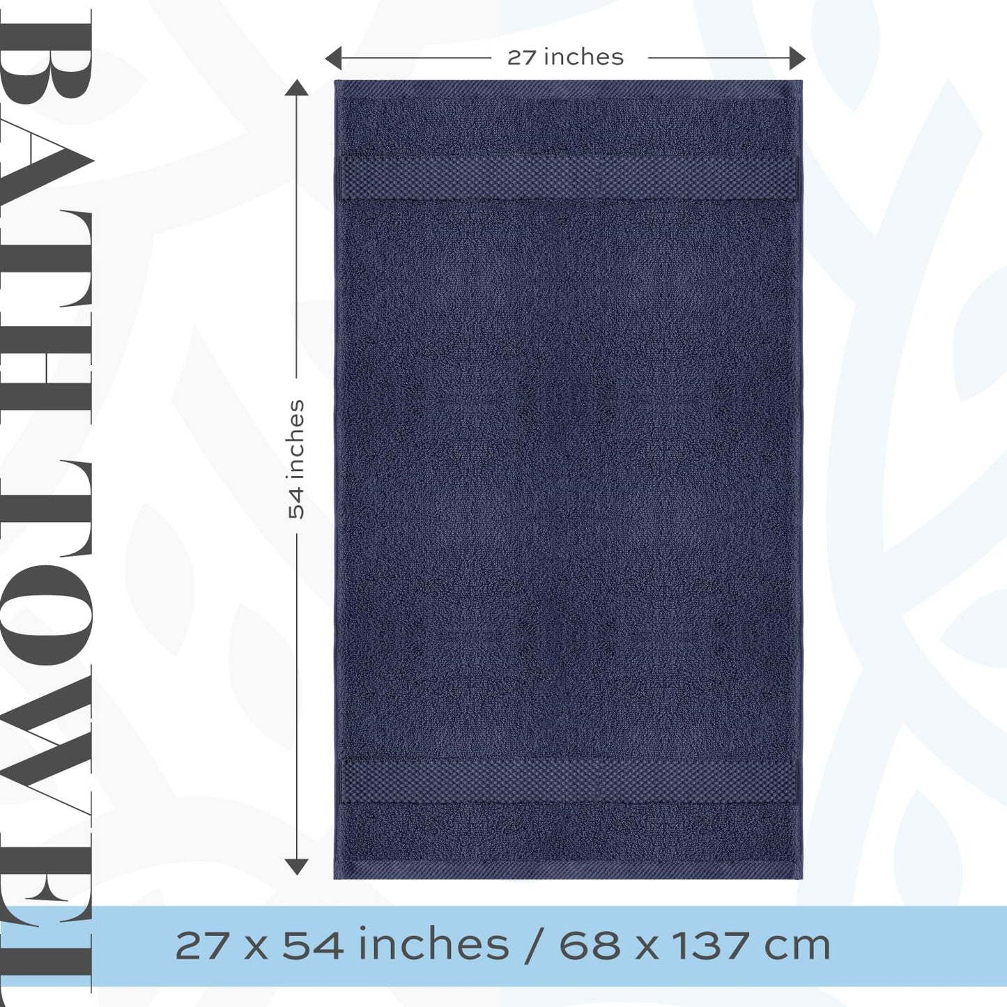 White Classic Luxury Bath Towels Set of 4 Large - 700 GSM Cotton Ultra Soft Bath Towels 27x54 | Highly Absorbent and Quick Dry | Hotel Towels for