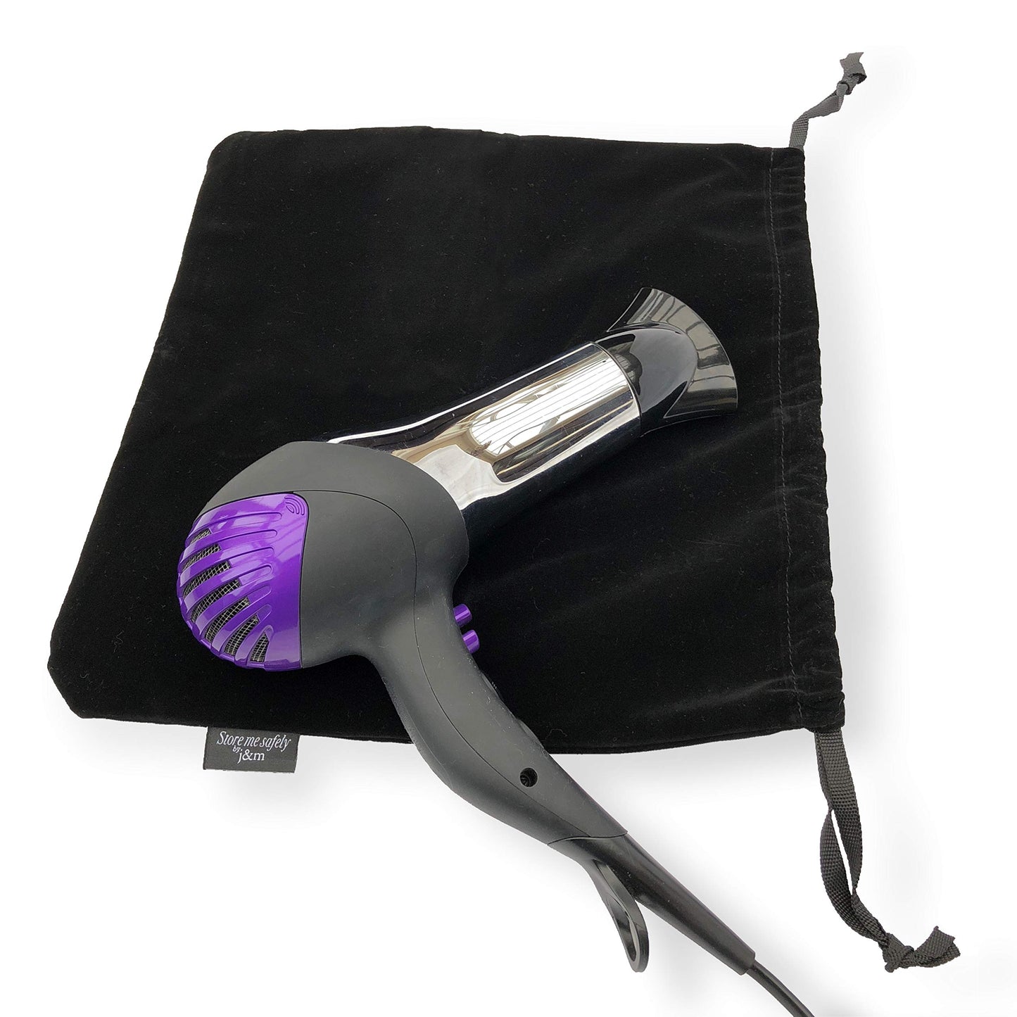 Velvet Hair Dryer Storage Bag with Large Internal Pocket – Soft & Stylish 35x35cm Pouch to Protect Appliances
