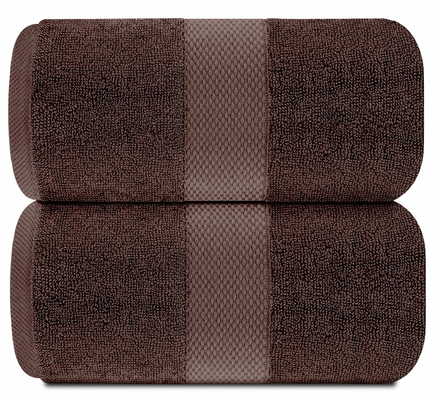 White Classic Luxury Bath Sheet Towels Extra Large | Highly Absorbent Hotel spa Collection Bathroom Towel | 35x70 Inch | 2 Pack (Brown)