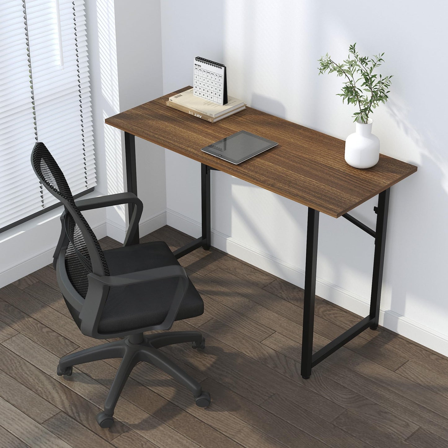 Lutown-Teen 120 cm Folding Desk No Assembly Required, Espresso