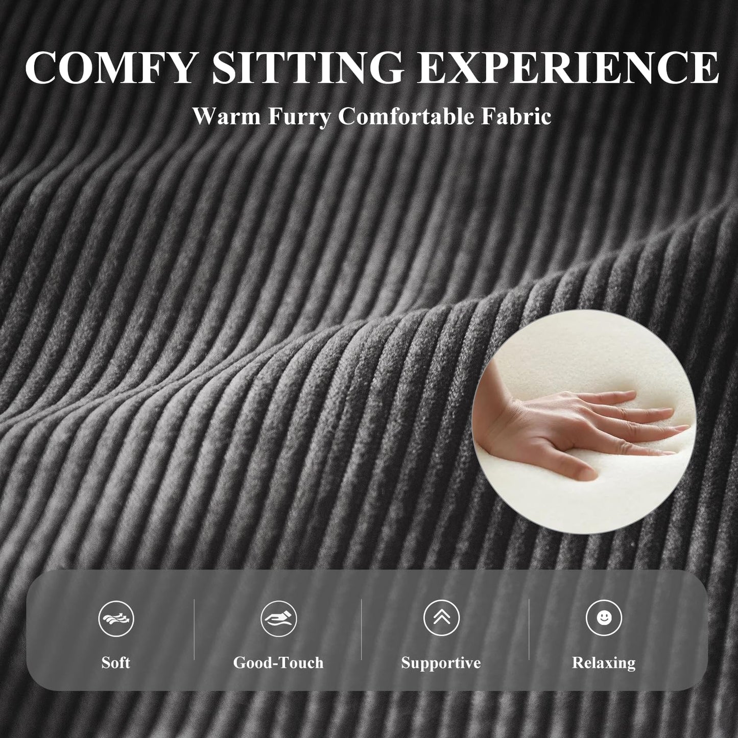 COLAMY Corduroy Swivel Accent Chair, 360° Rotating Lounge Chair with Upholstered Thick Cushion Seat, Modern Occasional Chair for Living Room, Bedroom