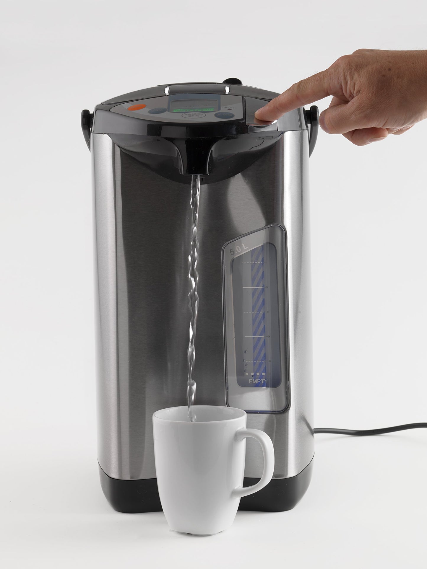 Addis Thermo Pot Instant Thermal Hot Water Boiler Dispenser, 3.2 Litre, Stainless Steel/Black (516521)