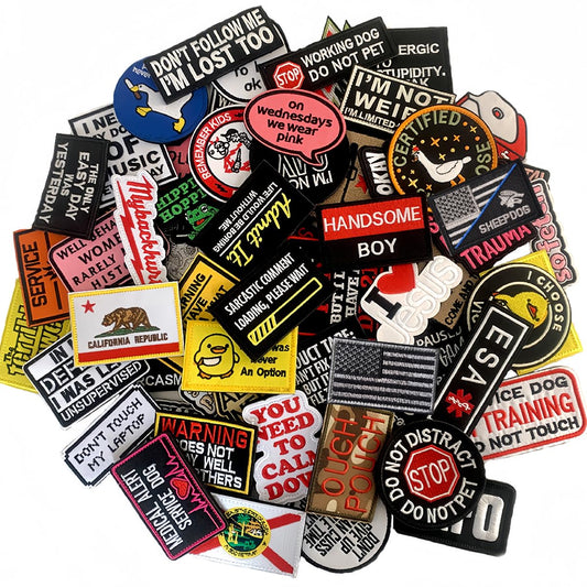 AXEN 20 Pieces Random Tactical Morale Patch Bundle, Full Embroidery Loop and Hook Patches Set for Caps, Bags, Backpacks, Vest, Military