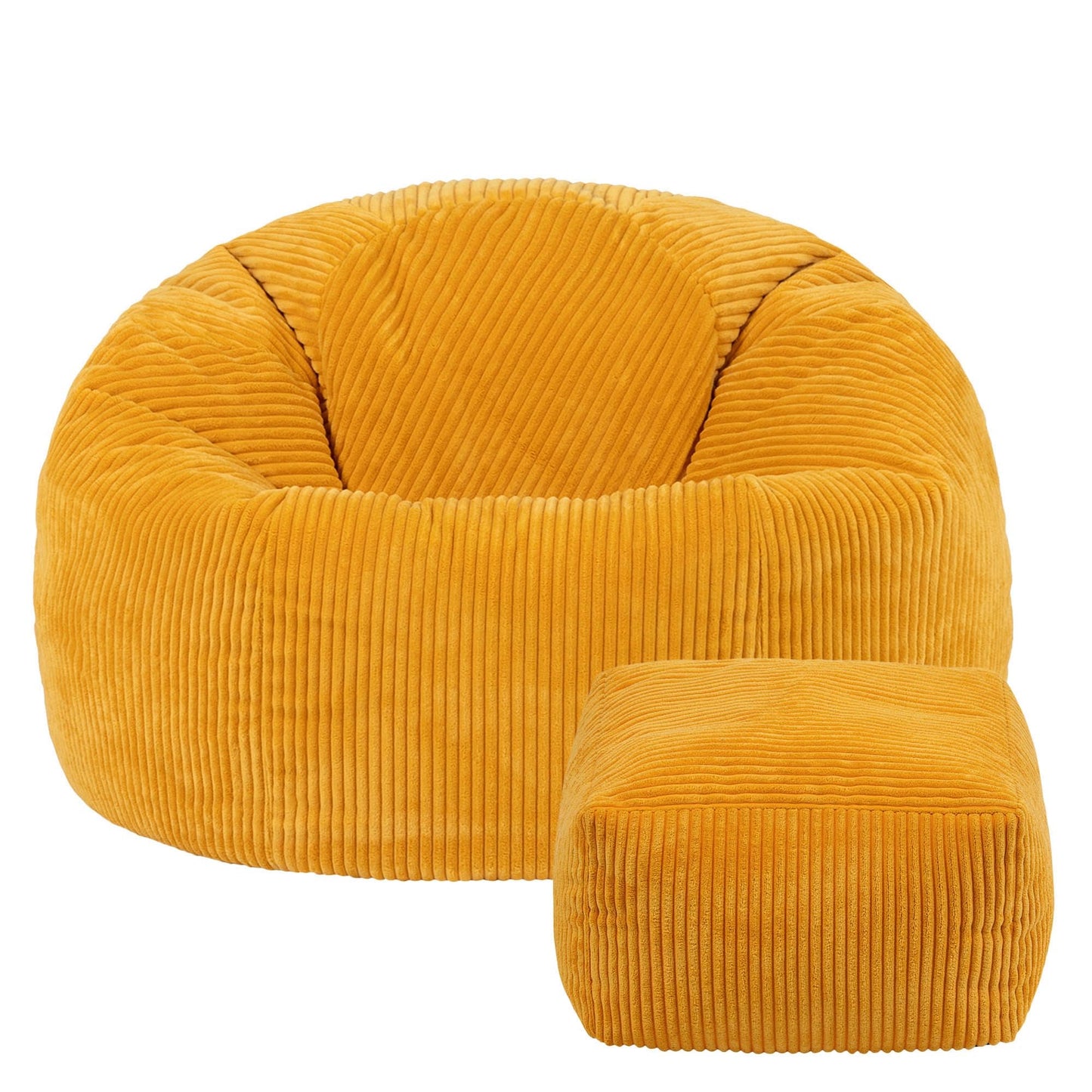 icon Kingston Cord Bean Bag & Footstool with Filling Included, Yellow