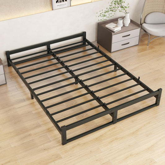 VECOCHO King Size Bed Frame,5ft Floor Bed Frame King Size Bed Base with Steel Slats,Heavy Duty Metal Platform Low Bed King Beds 150x200 cm,Mattress
