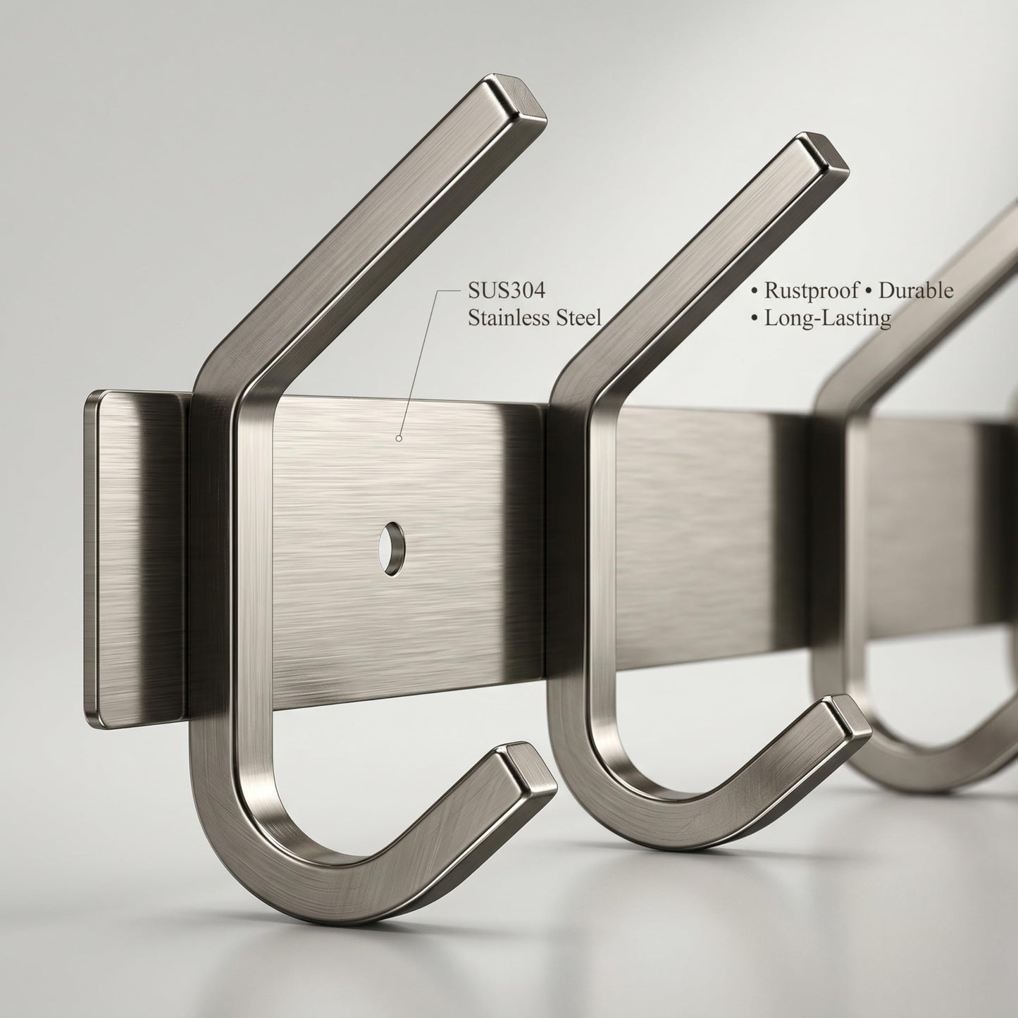 SAYONEYES Coat Rack Wall Mount with 6 Coat Hooks for Hanging - 17 Inch Heavy Duty SUS304 Stainless Steel Brushed Finish Waterproof
