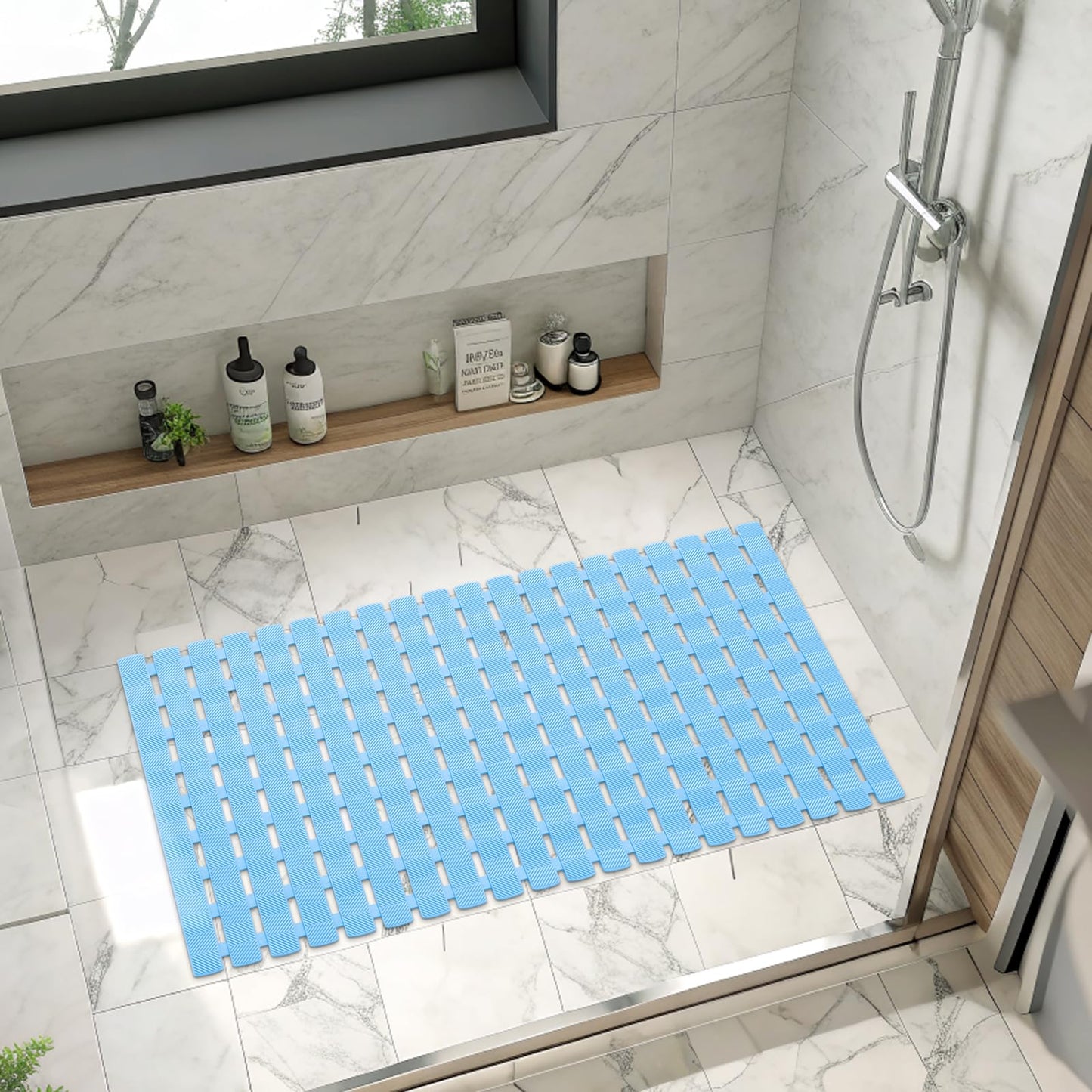 Smiry Shower Bath Mat Non Slip, Quick Drying for Inside Shower, 40 x 70 cm