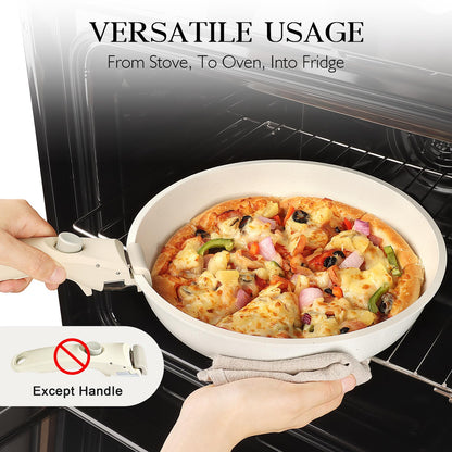 GiPP Pots and Pans Set Non Stick,5PCS Cookware Sets Nonstick Detachable Handle,Induction Kitchen Set Removable HandleRV Cookware Set,Oven