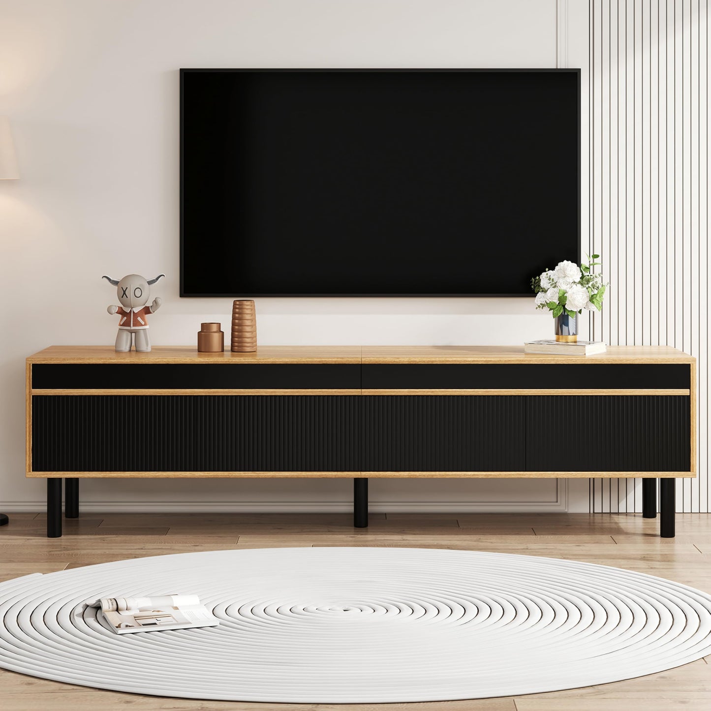 Ball & Cast TV Stand Cabinet 170cm, TV Console Table for up to 70 Inches Television, TV Table for Living Room, Dinning Room & Bedroom