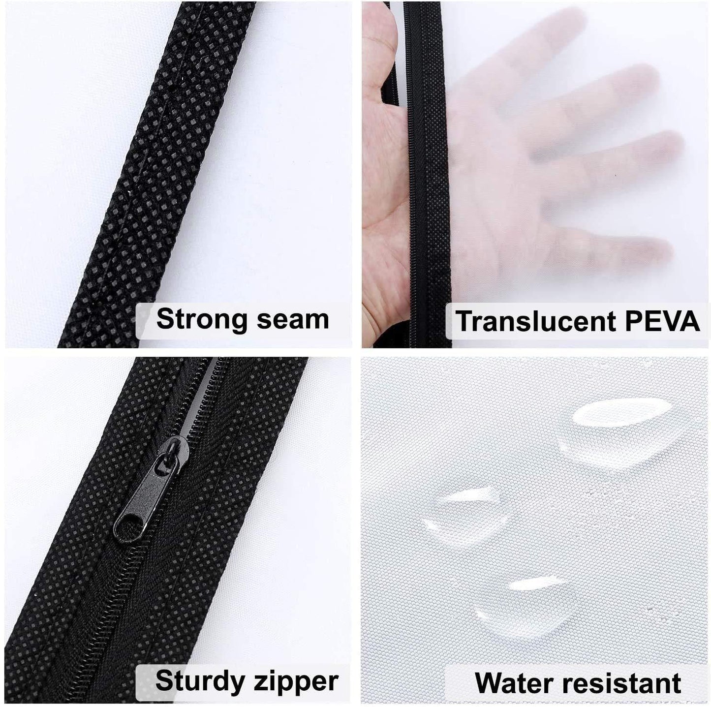 Garment Covers Dustproof Clothes Covers Moth Proof Coat Bag with Zip PEVA Translucent Dress Cover Waterproof Anti-mite Breathable Suit Protector