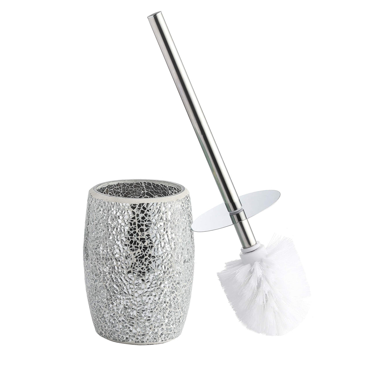 WHOLE HOUSEWARES | Modern Toilet Brush Set | Toilet Bowl Brush and Holder | Bathroom Accessory Set | Toilet Brushes for Bathroom