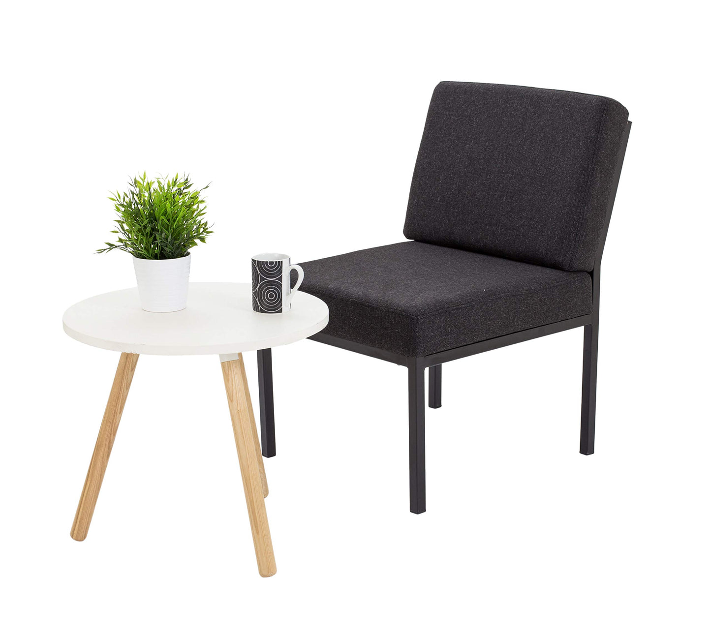 Office Essentials Unit Reception Chair - Charcoal