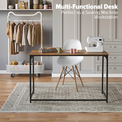 WOHOMO Folding Desk, 120cm Foldable Computer Desk for Bedroom, Walnut