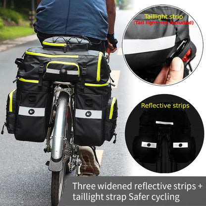 BAIGIO 3-in-1 Multifunctional Bike Panniers Large 75L Bicycle Rear Rack Bags for Back Seat Cycling Carrier Backpack with Shoulder Straps & Waterproof