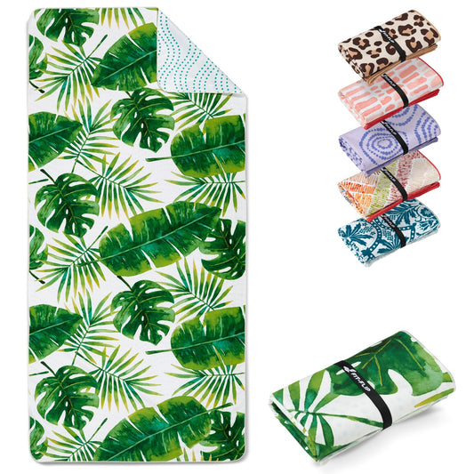 Fit-Flip Beach towel microfibre - large quick dry towels - for travel and swimming - lightweight, compact and super absorbent - sand free, 100%