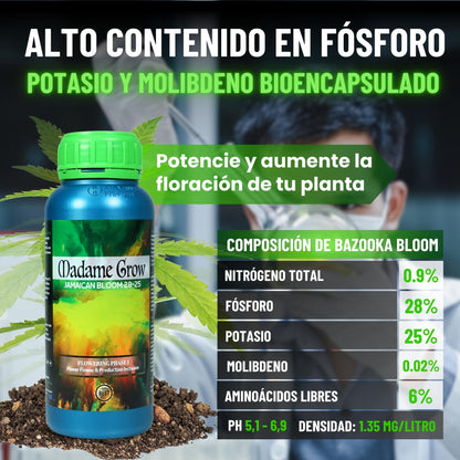 MADAME GROW - Organic Fertilizer - Flowering Fertilizer - FLORAISON - JAMAICAN BLOOM - 500mL