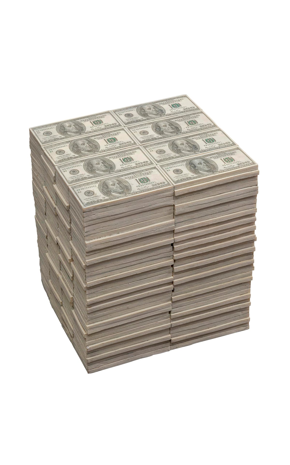 Kare Design Stool Dollar, multicoloured, polyresin, small stool with money design, 38x30,5x26,5cm H/W/D, Beige