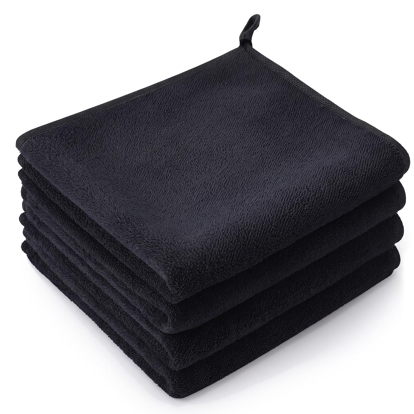 saerryor 4 Pack Microfiber Hand Towel, Soft Absorbent Hand Towels with Hanging Loop