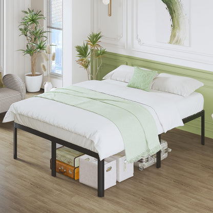 Lutown-Teen High King Size Bed Frame 5ft With Rounded Corner Legs, Heavy Duty Metal, 46 cm High, Noise Free, Easy Assembly