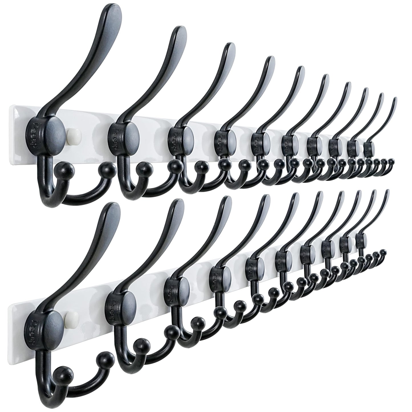 Dseap Coat Rack Wall Mount 94cm, Heavy Duty 2.5mm Base vs Flimsy 1mm, Double-Thick Solid Anti-Snap Hooks