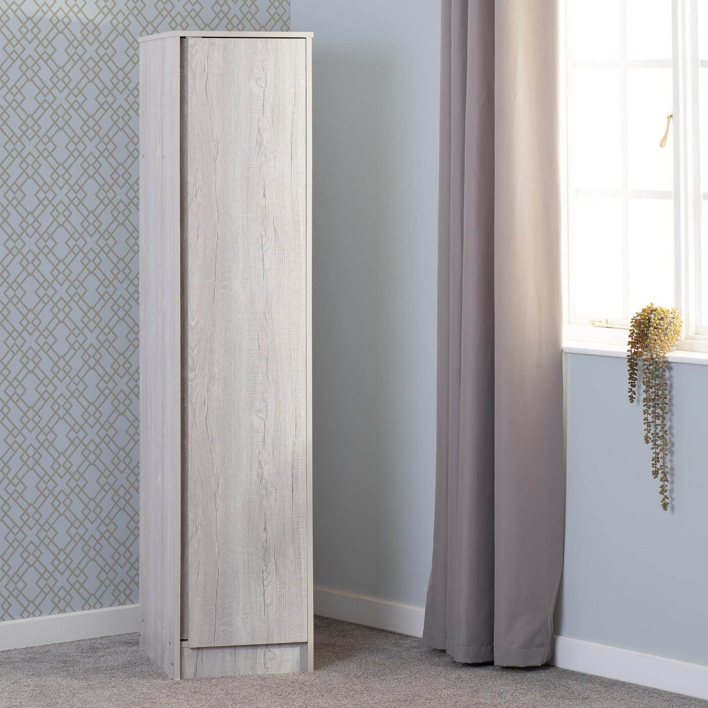 Seconique Malvern 1 Door Wardrobe in Urban Snow