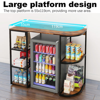 PUNCIA Mini Fridge Cabinet with Storage for Home Dorm Retro