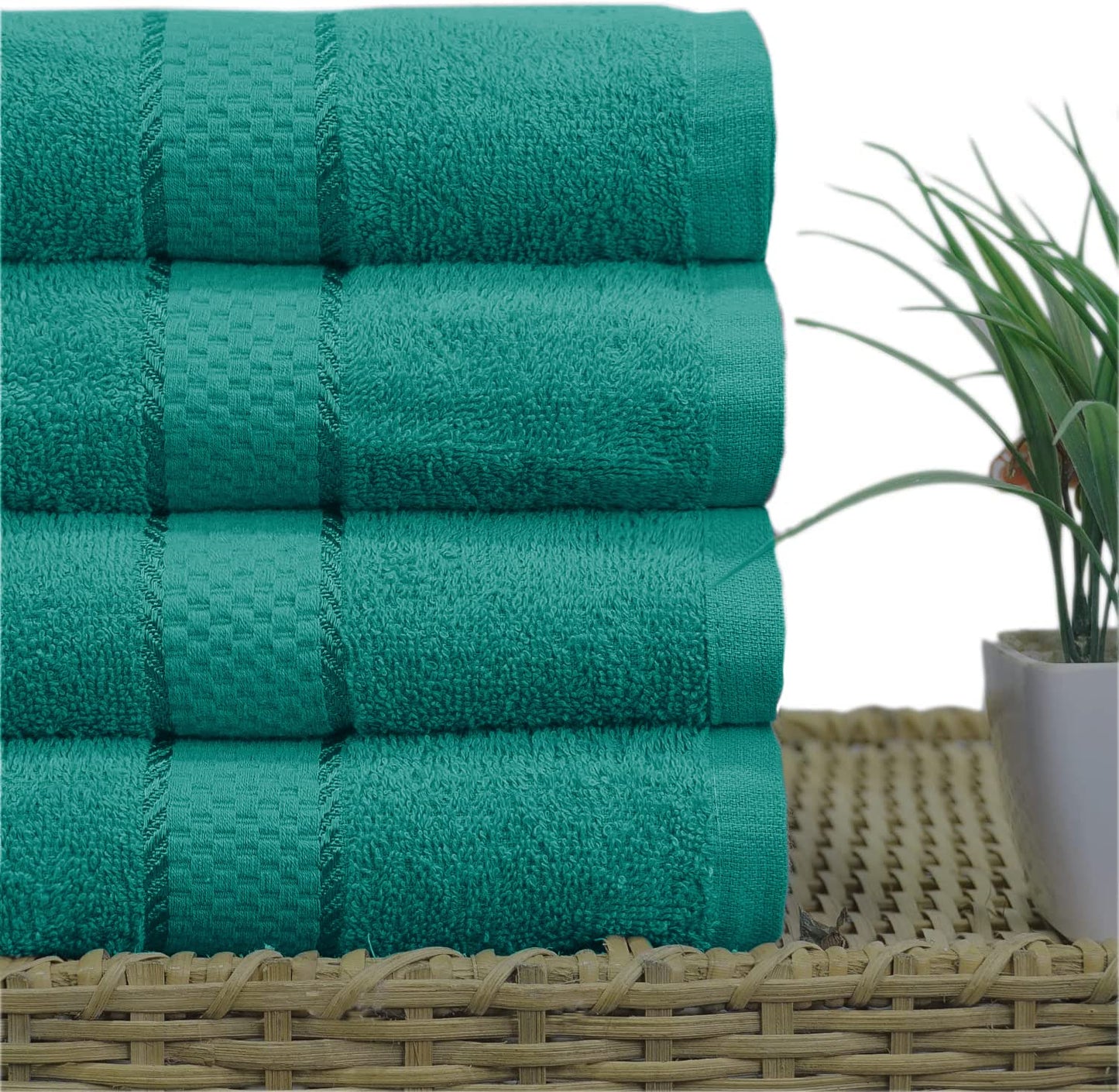 Casabella Luxury Pack Of 4 Bath Sheet 100% Egyptian Cotton Super Soft towel_Jade Green (4 Bath Sheet, Jade Green)