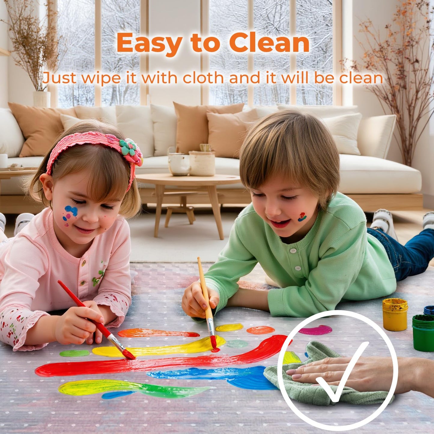 Office Chair Mat for Carpets, 120 x 90 cm Desk Chair Mat for Rolling Chairs on Low Pile Carpets, Easy Glide Floor Mat for Home, Gaming