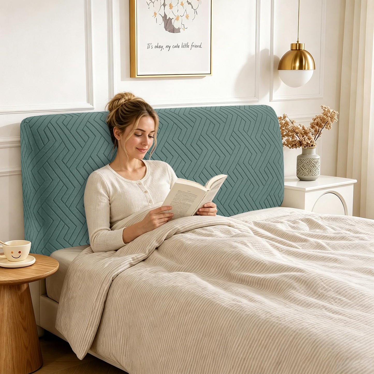 CYCMACO Elastic Headboard Cover, Double/Single Bed Headboard, Removable and Washable Dust Cover, Durable, Universal Headboard Cover Dustproof