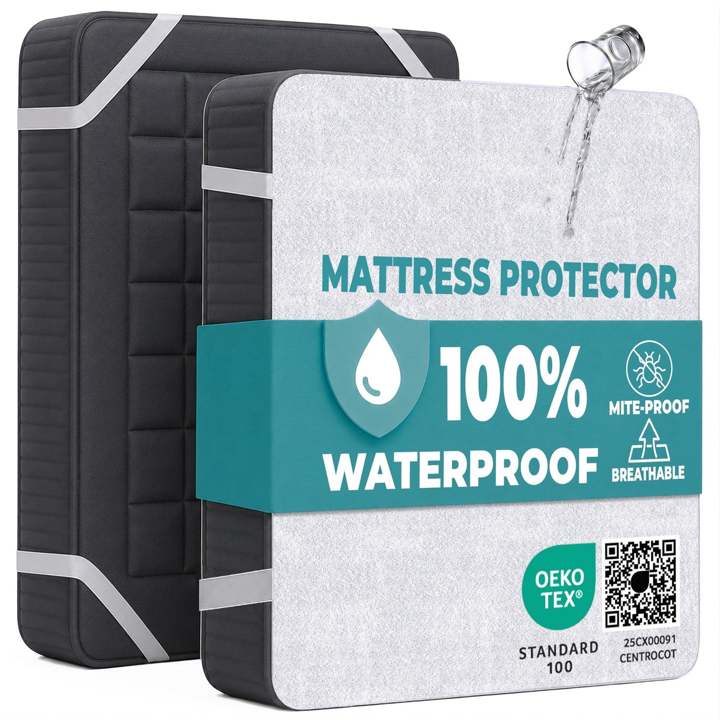 Super King Size Mattress Protector Waterproof for Bed 180x190 cm Premium Cotton Terry Bed Cover with Elastic Straps Sheet Soft and Breathable