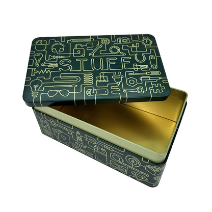 TINIT Stuff Tin - Man Tin Miscellaneous Storage Box Navy/Orange