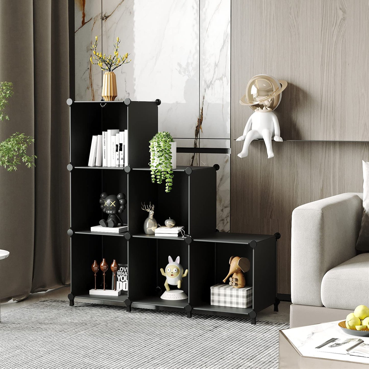 AWTATOS Cube Storage Organizer, Storage Cubes Shelves Bookshelf, 6 Cube