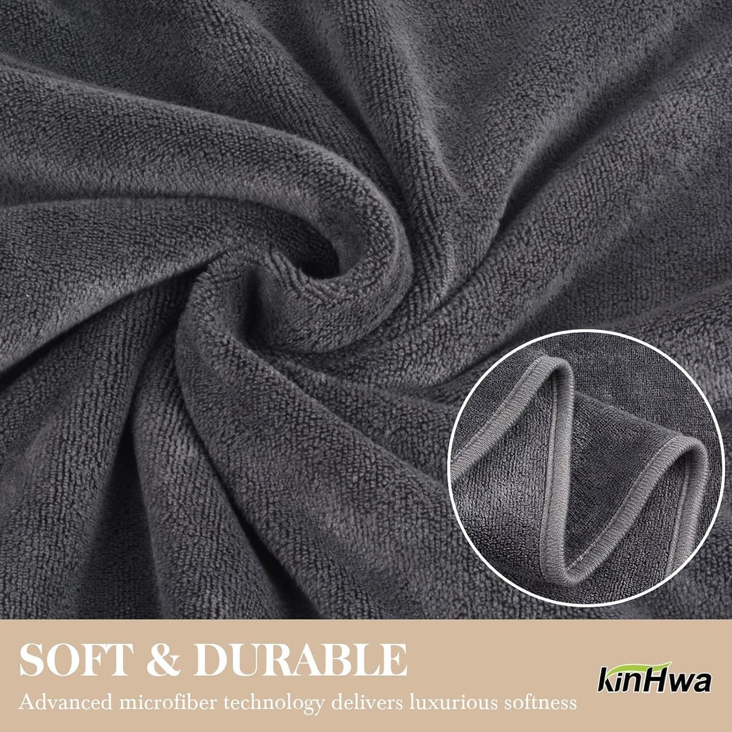 KinHwa Microfibre Soft Hand Towels for Kitchen Abosorbent Small Guest Towel